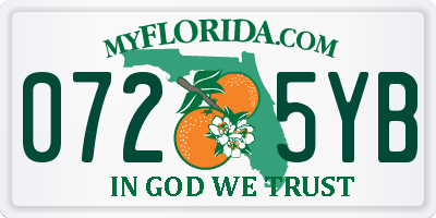 FL license plate 0725YB
