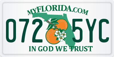 FL license plate 0725YC