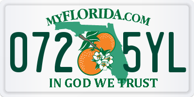 FL license plate 0725YL
