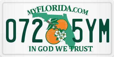 FL license plate 0725YM