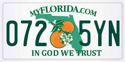 FL license plate 0725YN