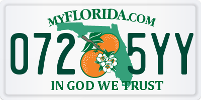 FL license plate 0725YY