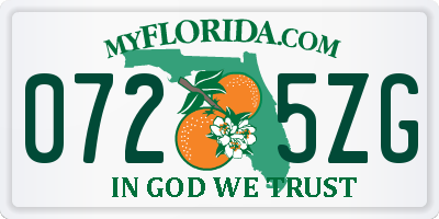 FL license plate 0725ZG
