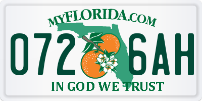 FL license plate 0726AH