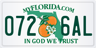 FL license plate 0726AL
