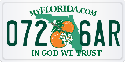 FL license plate 0726AR