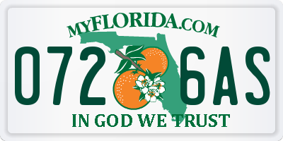 FL license plate 0726AS