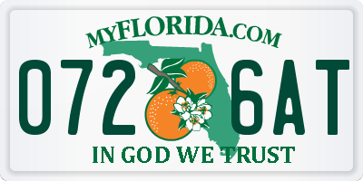 FL license plate 0726AT