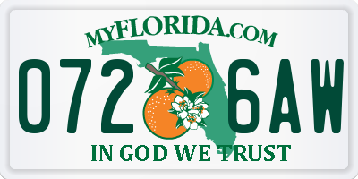 FL license plate 0726AW