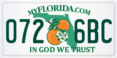 FL license plate 0726BC