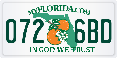 FL license plate 0726BD