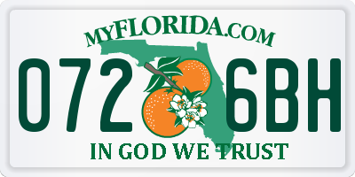 FL license plate 0726BH