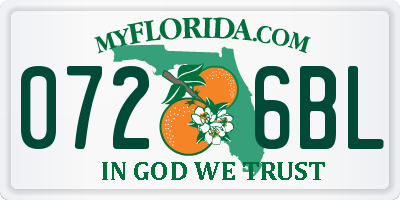 FL license plate 0726BL