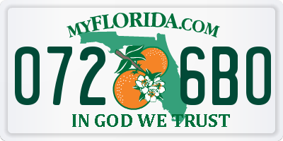 FL license plate 0726BO