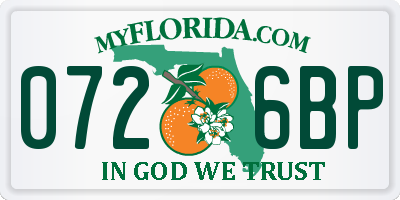 FL license plate 0726BP