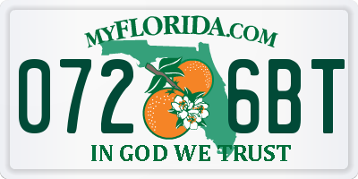 FL license plate 0726BT