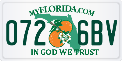 FL license plate 0726BV