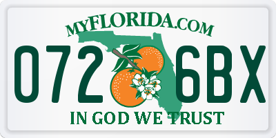 FL license plate 0726BX