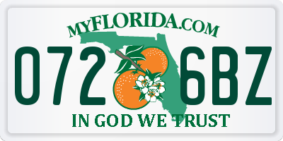FL license plate 0726BZ