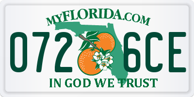 FL license plate 0726CE