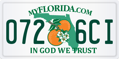 FL license plate 0726CI