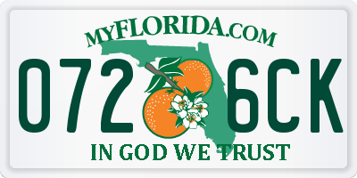 FL license plate 0726CK