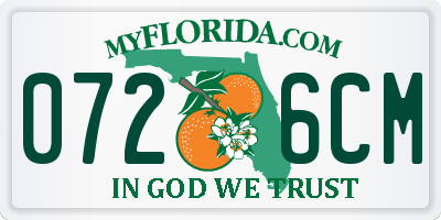 FL license plate 0726CM