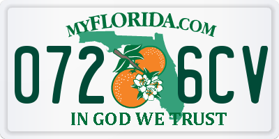 FL license plate 0726CV