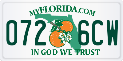 FL license plate 0726CW