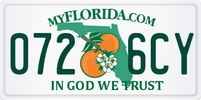 FL license plate 0726CY