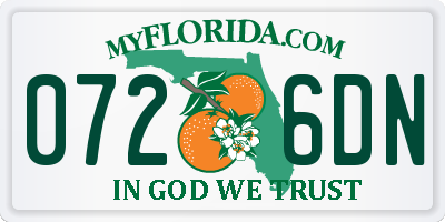 FL license plate 0726DN