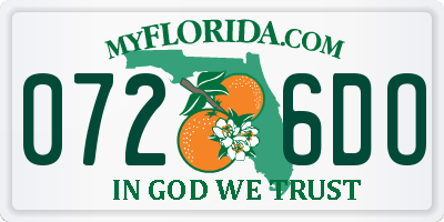 FL license plate 0726DO