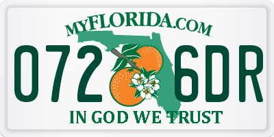 FL license plate 0726DR