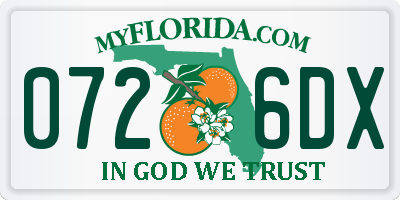 FL license plate 0726DX