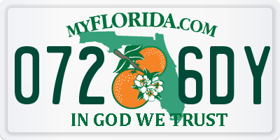 FL license plate 0726DY
