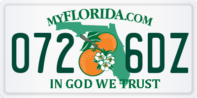 FL license plate 0726DZ