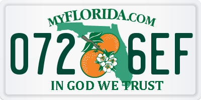 FL license plate 0726EF