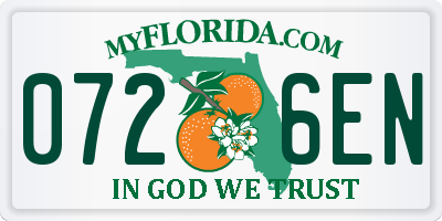 FL license plate 0726EN