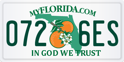 FL license plate 0726ES