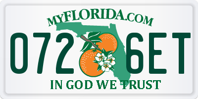 FL license plate 0726ET
