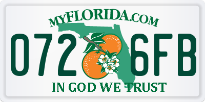 FL license plate 0726FB