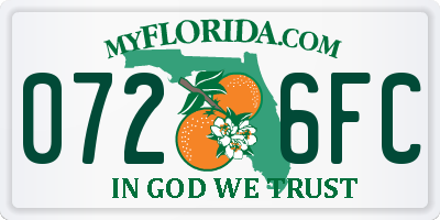 FL license plate 0726FC