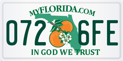 FL license plate 0726FE