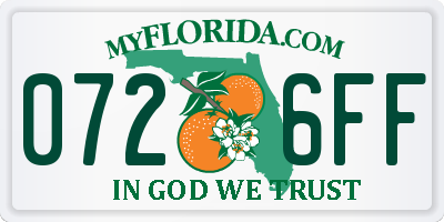 FL license plate 0726FF