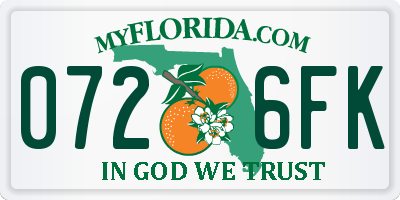 FL license plate 0726FK