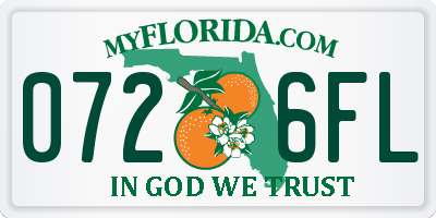 FL license plate 0726FL