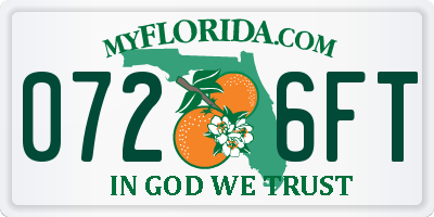 FL license plate 0726FT