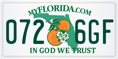 FL license plate 0726GF