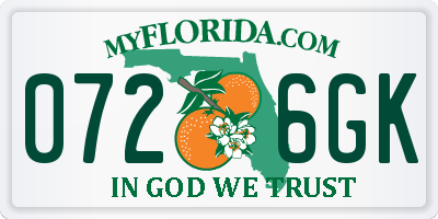FL license plate 0726GK