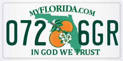 FL license plate 0726GR